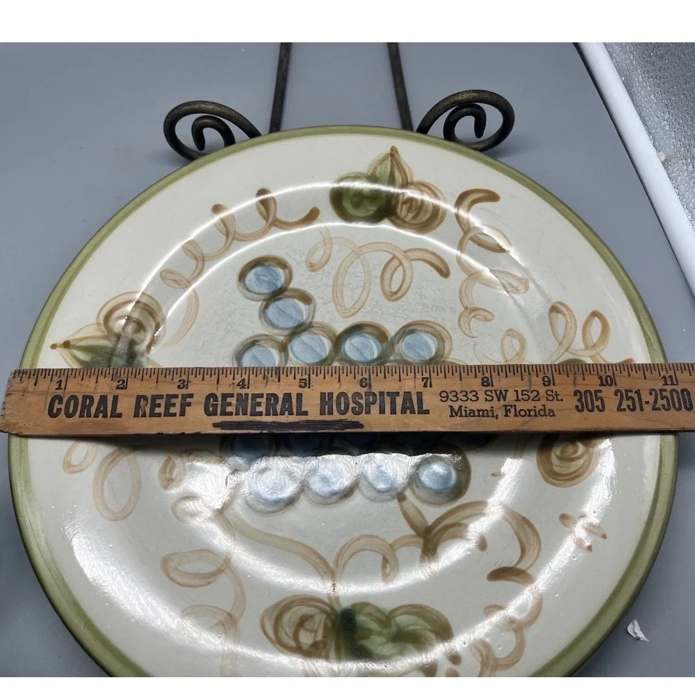 Louisville Stoneware Dinner Plate Harvest‎ Green Band Made in KY USA